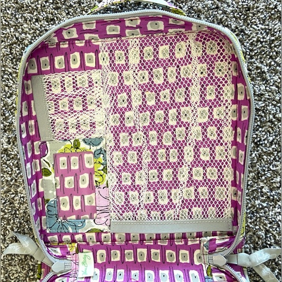 Vera Bradley quilted zip up make up cosmetic bag with handles - Picture 6 of 12